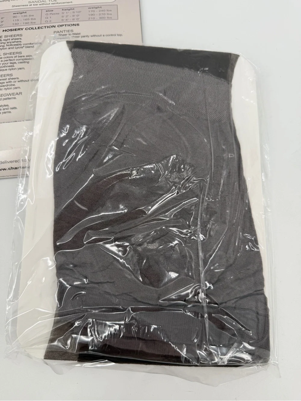 Charter Club Pantyhose Size B Ultra Sheer VTG Black Smoke Style 161 Sandal Toe